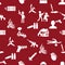 Terrorism theme set of simple icon red seamless pattern eps10