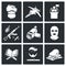 Terrorism Vector Icons Set