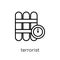 terrorist icon. Trendy modern flat linear vector terrorist icon