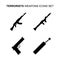 Terrorist weapons icons set. Vector illustration