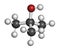 tert-butyl alcohol (tert-butanol) solvent molecule. 3D rendering.