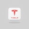 Tesla App Icon on Flat Gray Background