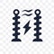 Tesla coil transparent icon. Tesla coil symbol design from Science collection.