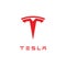 Tesla logo white background editorial illustrative