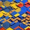 A tessellation of hexagons in bright, contrasting colors like red, yellow, and blue2, Generative AI