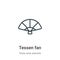 Tessen fan outline vector icon. Thin line black tessen fan icon, flat vector simple element illustration from editable tools and