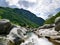 Tessin, Swiss - View on the Lavertezzo village, an old Swiss village