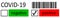 Test for blood analysis COVID-19, test for coronavirus. Writing on test tube with positive and negative test results for