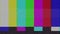 Test pattern from a tv transmission with colorful bars. SMPTE color bars with VHS effect. SMPTE color stripe technical