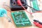 Test repair job on electronic printed circuit boar