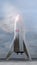 Test Starship Hopper rocket - SpaceX Elon Musk company, on January 11, 2019, Boca Chica, Texas. 3D rendering