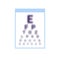 Test table with blurred poor vision eye, chart check eyevision. Visual impairment, myopia correction. Vector