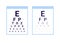 Test table with clarity and blurred vision eye, chart check eyevision. Visual impairment, myopia correction. Vector