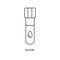 A test tube for blood sampling for analysis, a flask for laboratory studies of biomaterial, a line icon in a vector.