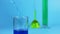 Test Tube, chemical experience, blue backgraund