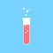 Test tube containing the chemical flat design element,Icon,Vector and Illustration