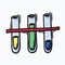 Test tube doodle color vector icon. Drawing sketch illustration hand drawn line eps10