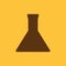 The test-tube icon. Flask and chemical, analysis, chemistry, laboratory symbol. Flat