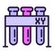 Test tube lab stand icon outline vector. Gene biology
