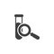 Test tube and magnifying glass vector icon