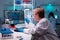Test tube in modern engineering laborator medical virus