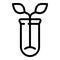 Test tube plant icon, outline style