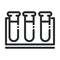 Test tube in rack chemical laboratory science and research line style icon