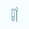 test tube and sample stick field outline icon. Element of crime icon