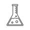 Test tube vector icon. Vector clinically tested product, laboratory beaker vial tube