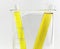 Test tube with yellow liquid (fluid, water) in the beaker