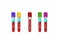 Test tubes with blood samples on a white background