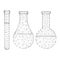 Test tubes, polygon, black-white 1-1