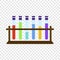 Test tubes on stand icon, flat style