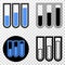 Test-Tubes Vector EPS Icon with Contour Version