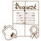 Testament, bequest background. Ancient documents, Wild West, design elements