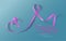 Testicular Cancer Awareness Calligraphy Poster Design. Realistic Orchid Ribbon. April is Cancer Awareness Month. Vector