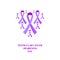 Testicular cancer awareness purple ribbon collection set