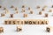 Testimonial - word from wooden blocks with letters