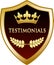 Testimonials Gold Shield Icon