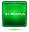 Testimonials Neon Light Green Square Button