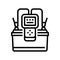 testing  battery line icon vector illustration