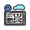 testing computer electronic system car color icon vector illustration