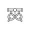 Testing glasses eye exam icon. Simple line, outline vector of optometry icons for ui and ux, website or mobile application