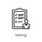 Testing icon. Trendy modern flat linear vector Testing icon on w