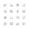 Testing line icons collection. Verification, Validation, Quality, Assurance, Debugging, Code, Performance vector and