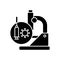 Testing vaccines black glyph icon