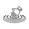 Testing, the, waters outline icon. Line art vector