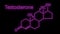 Testosterone Chemical molecular formula Neon Animation black background.