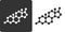 Testosterone hormone molecule, flat icon style. Simplified structure of testosterone, DHEA and related steroid hormones.