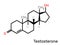 Testosterone hormone structural formula. Vector illustration